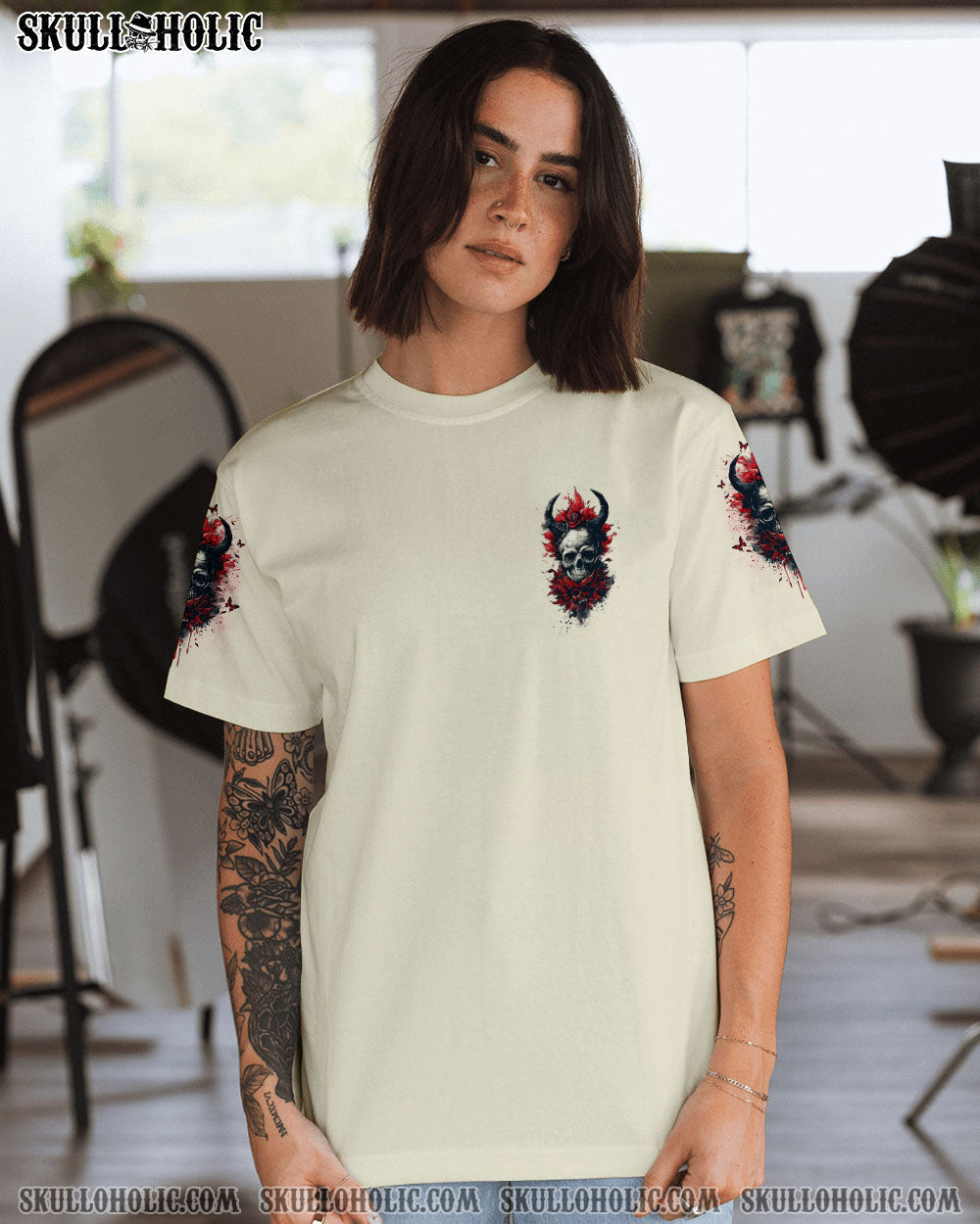 BLISSCORNERS ONE DAY I'M GONNA JUST SAY DEMON SKULL ALL OVER PRINT