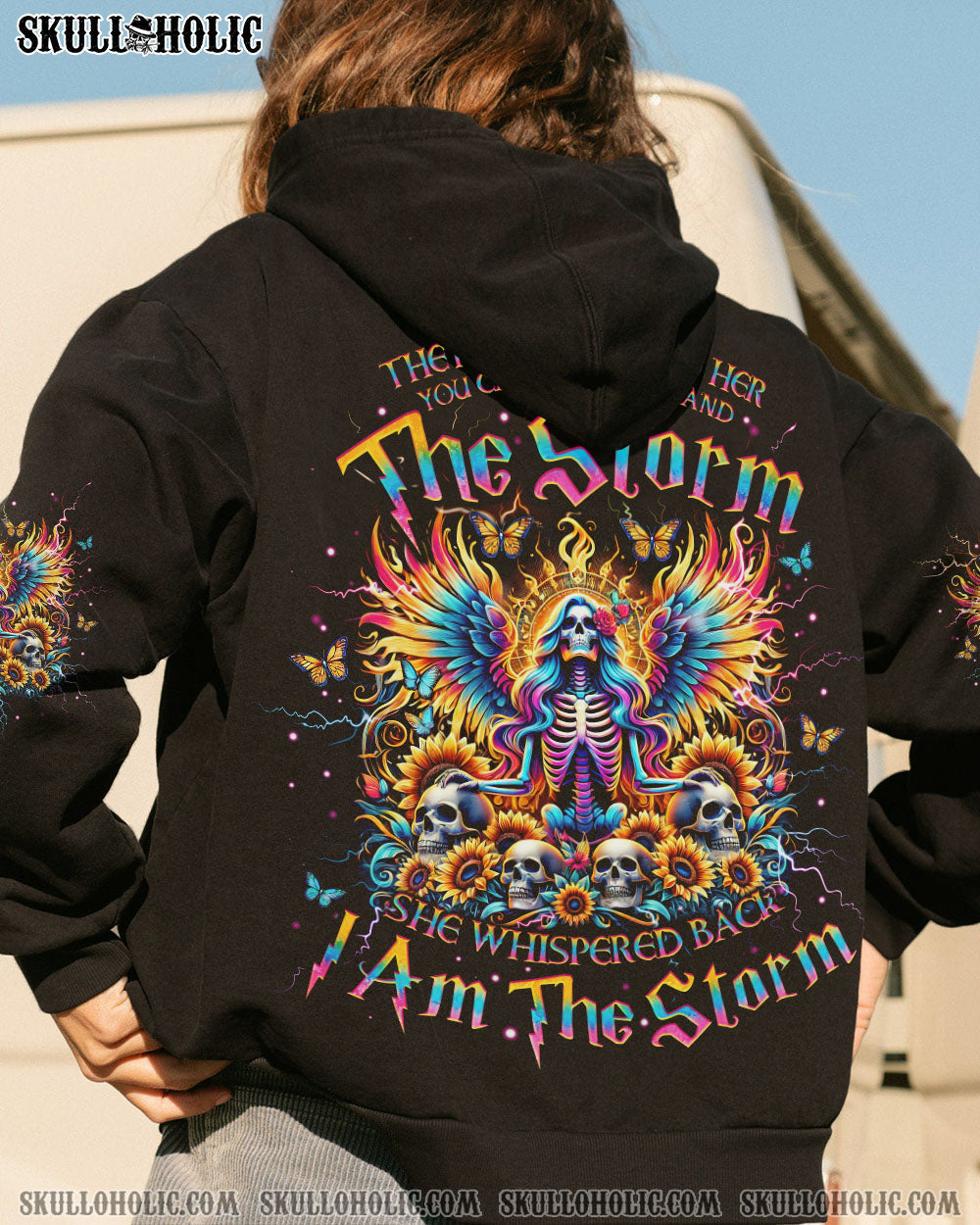 BLISSCORNERS I AM THE STORM SKELETON SUNFLOWER ALL OVER PRINT