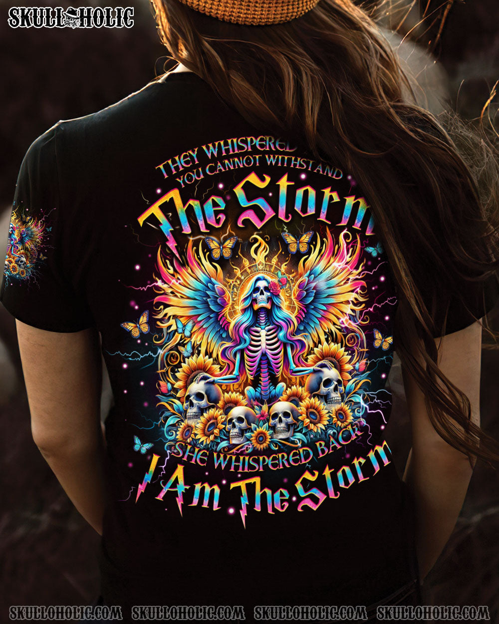 BLISSCORNERS I AM THE STORM SKELETON SUNFLOWER ALL OVER PRINT