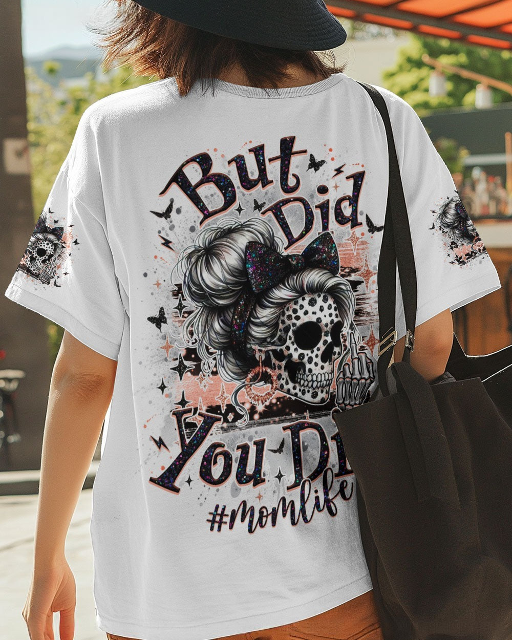 BLISSCORNERS F-BOMB MOM MESSY BUN SKULL ALL OVER PRINT