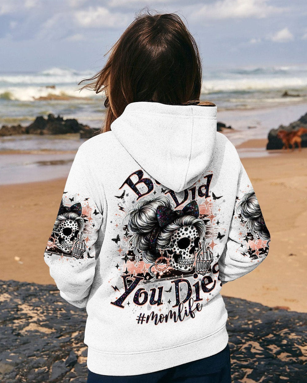 BLISSCORNERS F-BOMB MOM MESSY BUN SKULL ALL OVER PRINT