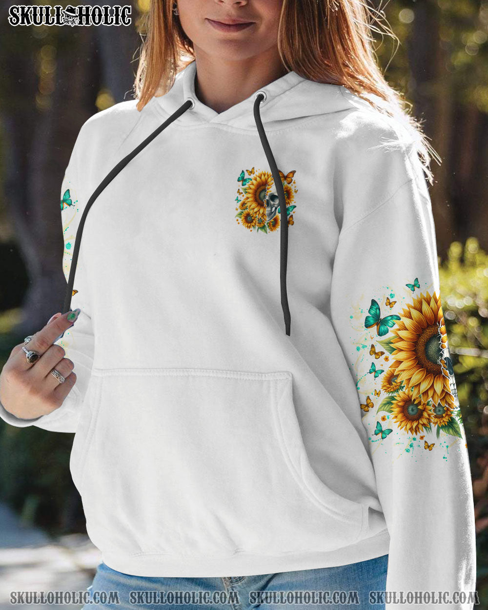 BLISSCORNERS SHE WAS A REBEL SUNFLOWER SKULL ALL OVER PRINT