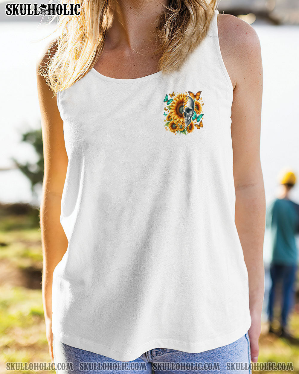 BLISSCORNERS SHE WAS A REBEL SUNFLOWER SKULL ALL OVER PRINT