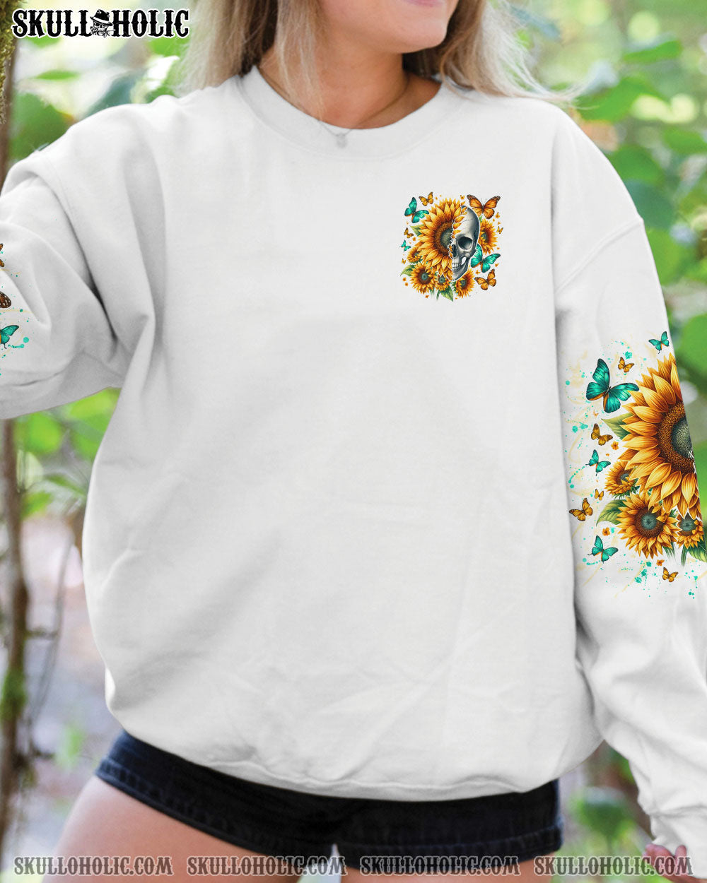 BLISSCORNERS SHE WAS A REBEL SUNFLOWER SKULL ALL OVER PRINT