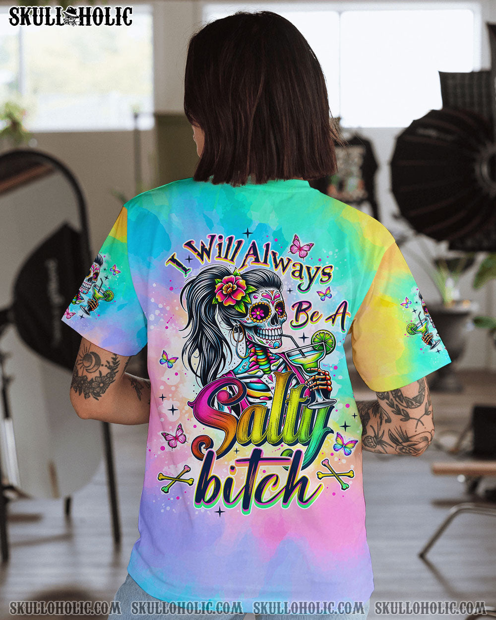 BLISSCORNERS SALTY B SKULL LADY ALL OVER PRINT