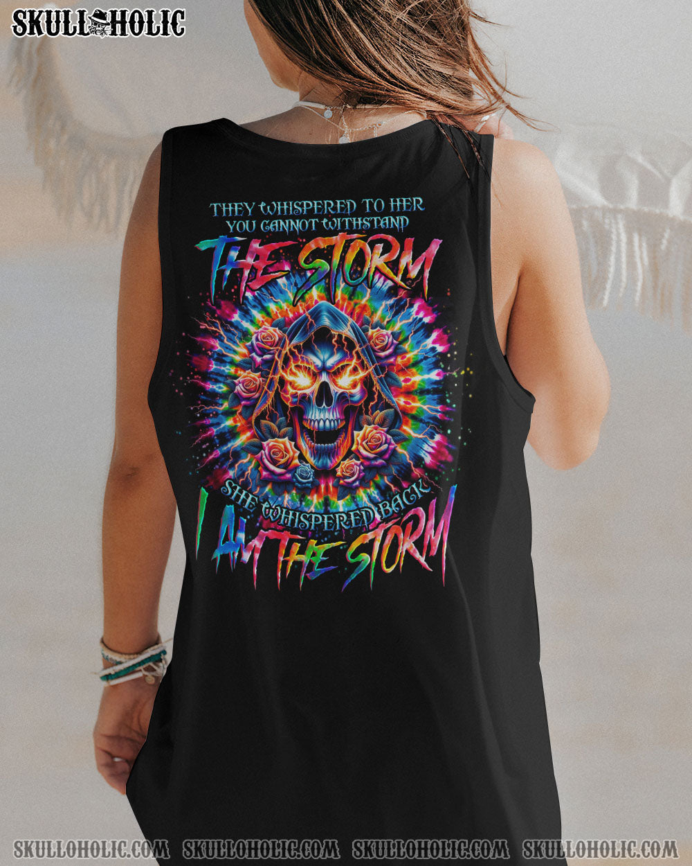 BLISSCORNERS I AM THE STORM REAPER ROSE TIE DYE ALL OVER PRINT