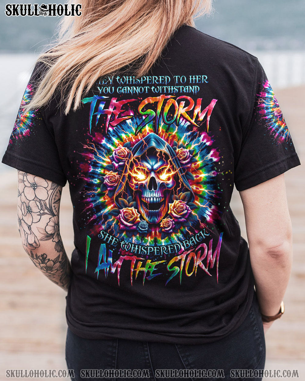 BLISSCORNERS I AM THE STORM REAPER ROSE TIE DYE ALL OVER PRINT