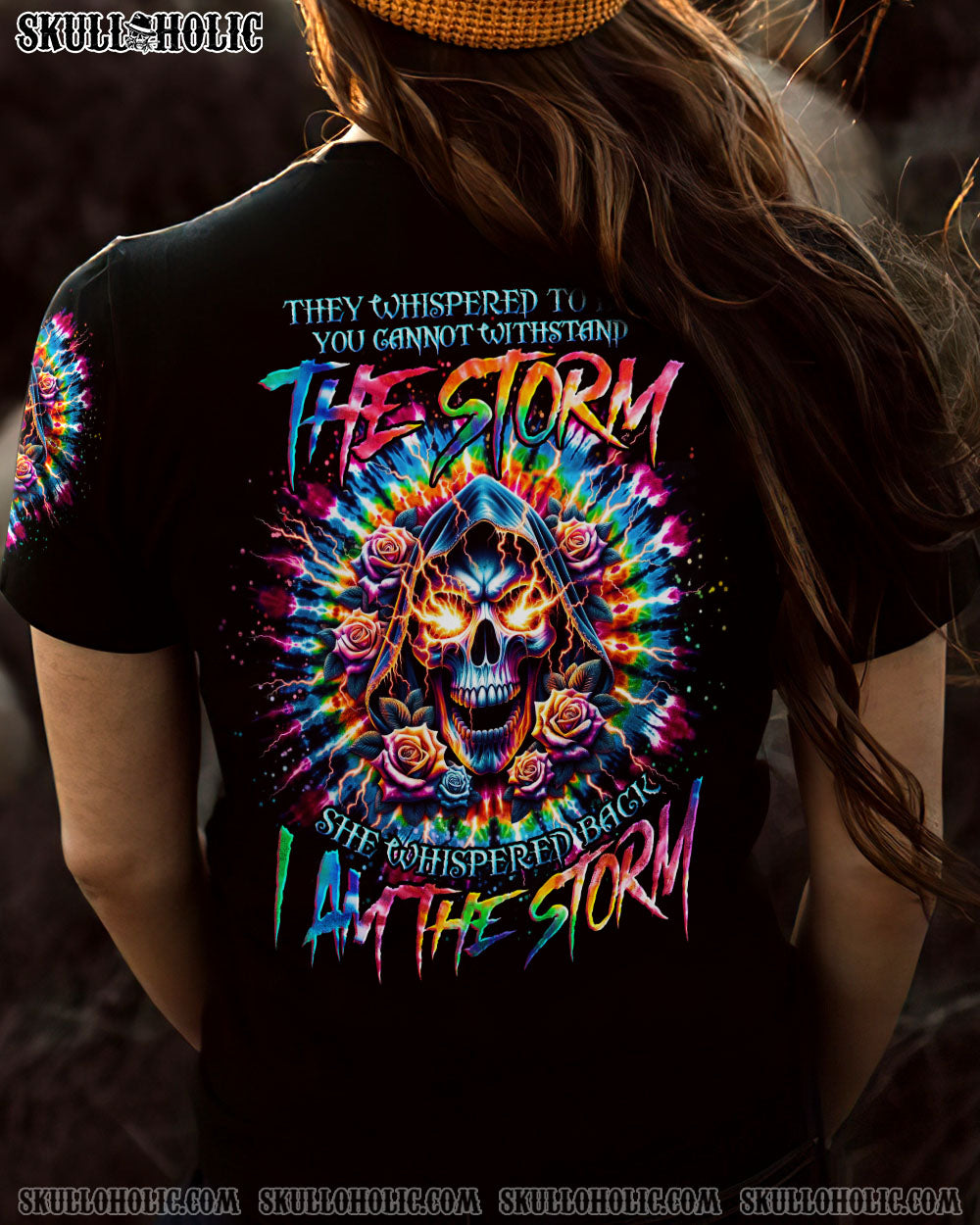 BLISSCORNERS I AM THE STORM REAPER ROSE TIE DYE ALL OVER PRINT