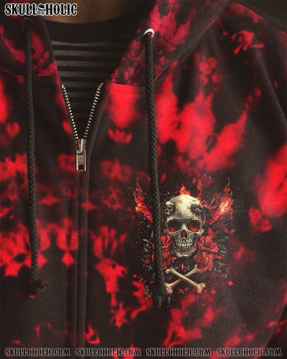 BLISSCORNERS DON'T TRY TO FIGURE ME OUT SKULL WINGS ALL OVER PRINT