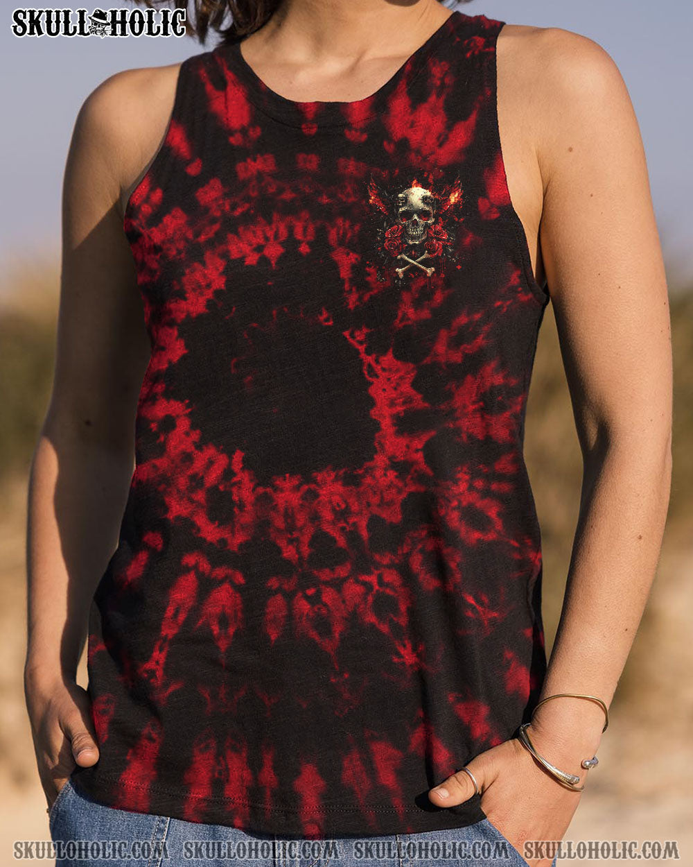 BLISSCORNERS DON'T TRY TO FIGURE ME OUT SKULL WINGS ALL OVER PRINT