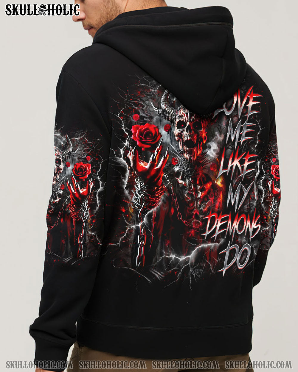 BLISSCORNERS LOVE ME LIKE MY DEMONS DO SKULL ALL OVER PRINT
