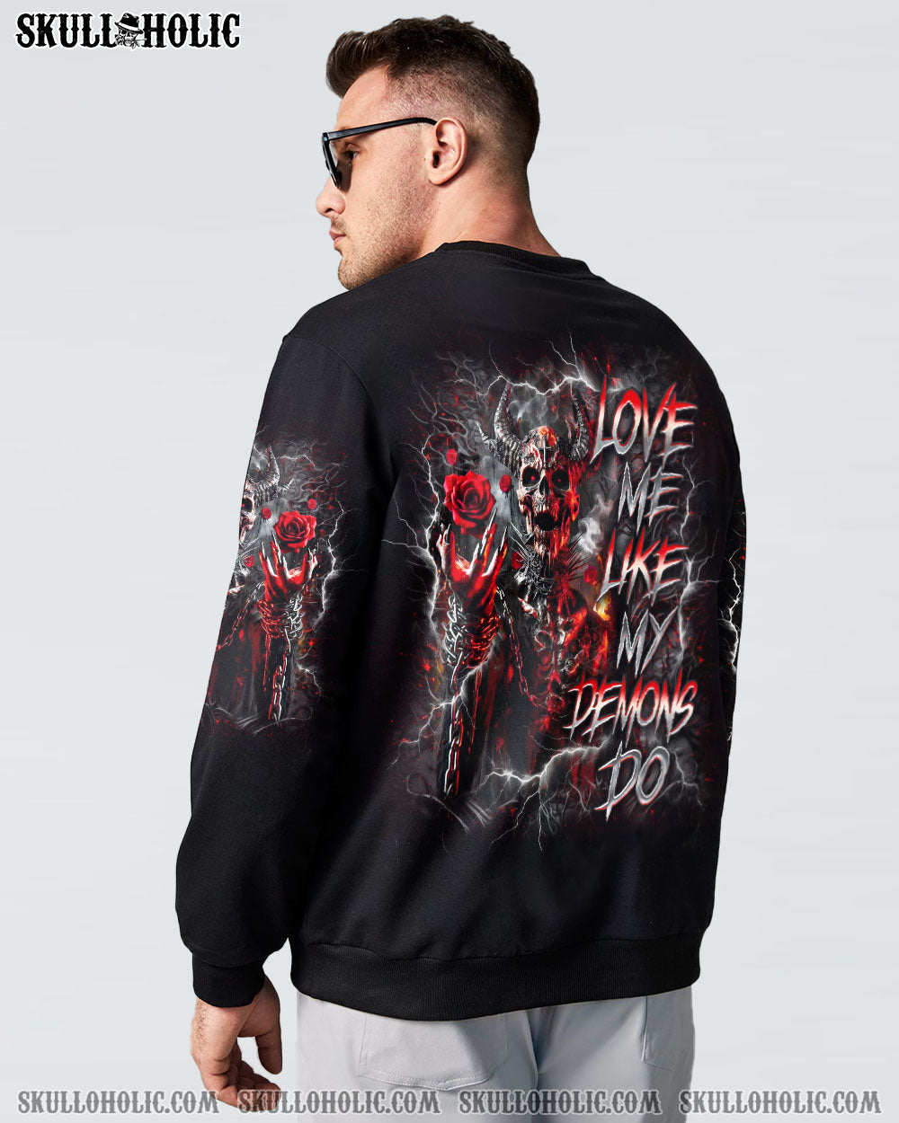 BLISSCORNERS LOVE ME LIKE MY DEMONS DO SKULL ALL OVER PRINT