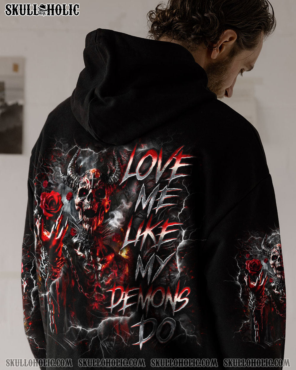 BLISSCORNERS LOVE ME LIKE MY DEMONS DO SKULL ALL OVER PRINT