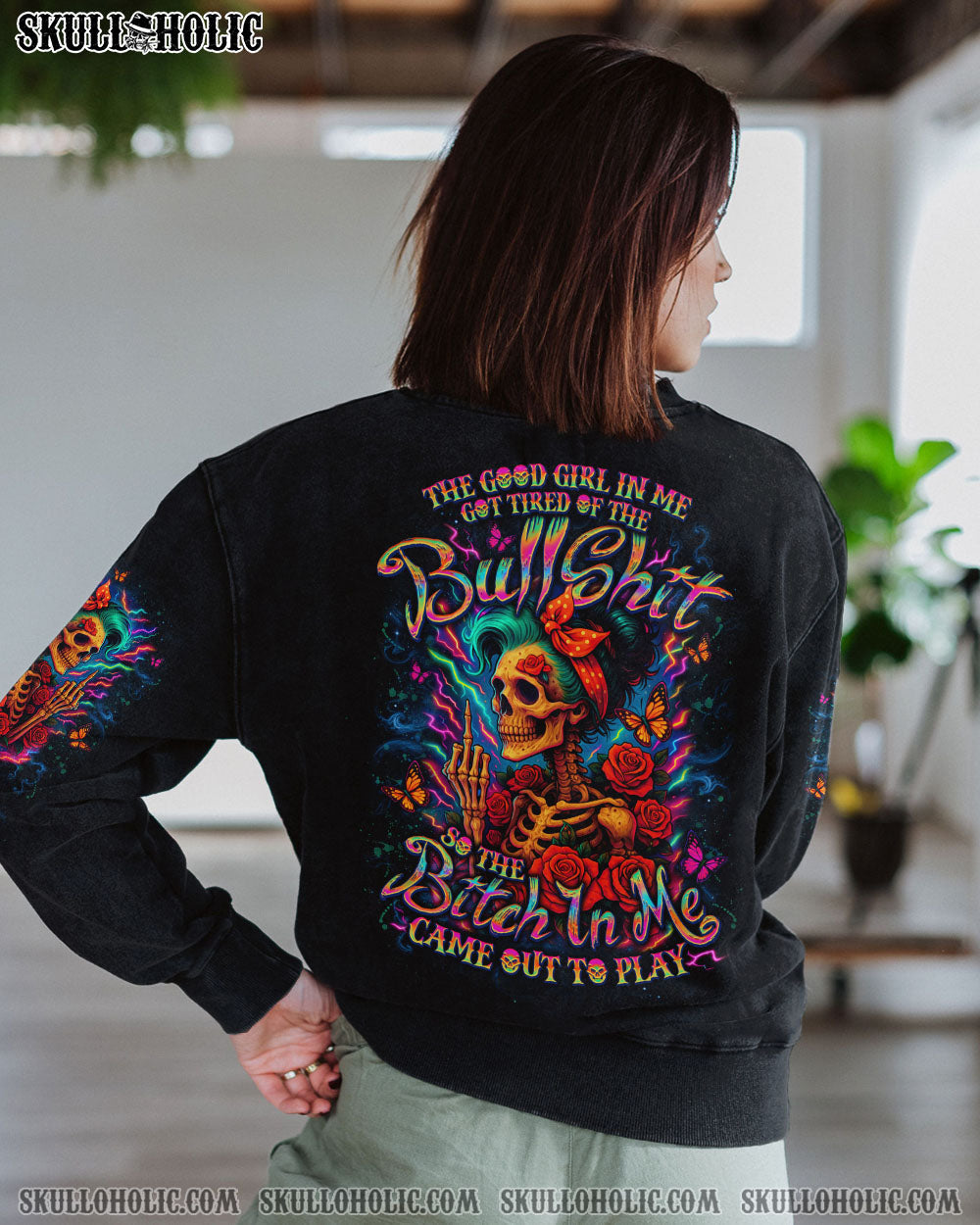 BLISSCORNERS FRESH OUT OF F MESSY BUN ALL OVER PRINT
