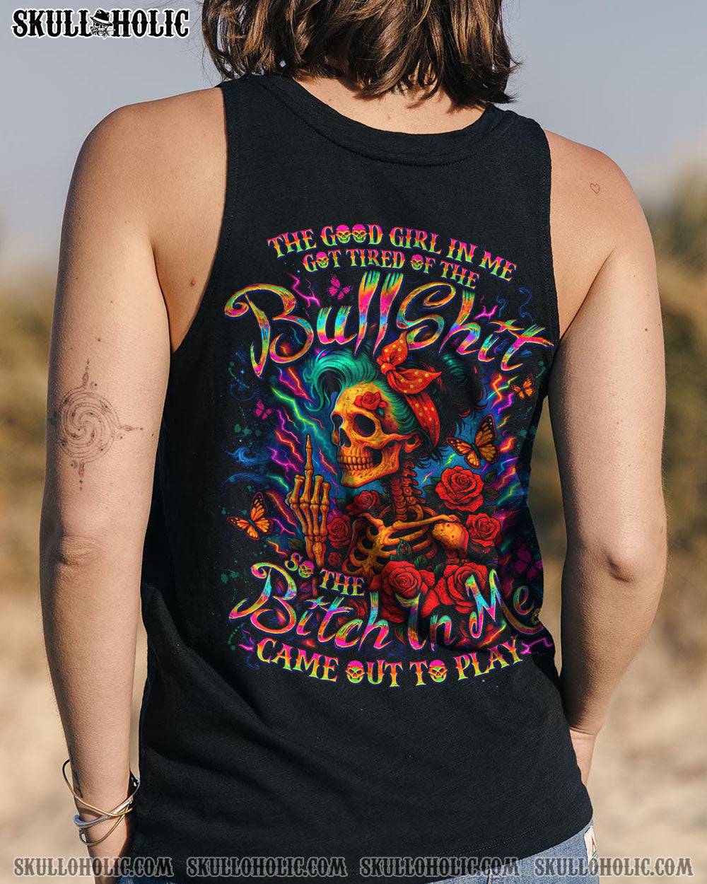 BLISSCORNERS FRESH OUT OF F MESSY BUN ALL OVER PRINT