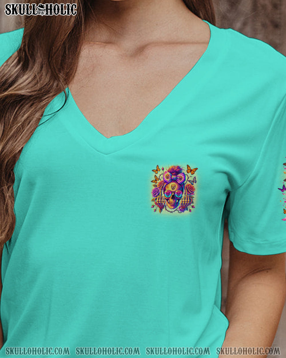 BLISSCORNERS YOU COULDN'T HANDLE ME MESSY BUN SKULL ALL OVER PRINT