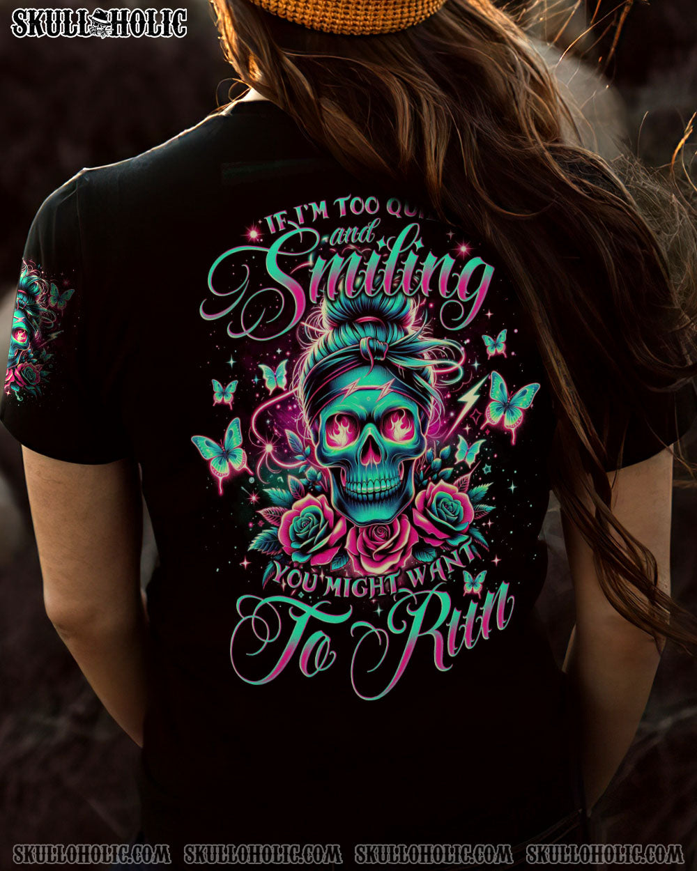BLISSCORNERS SHE IS SUNSHINE MESSY BUN ALL OVER PRINT