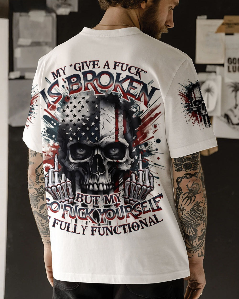 BLISSCORNERS MY GIVE A F IS BROKEN SKULL ALL OVER PRINT