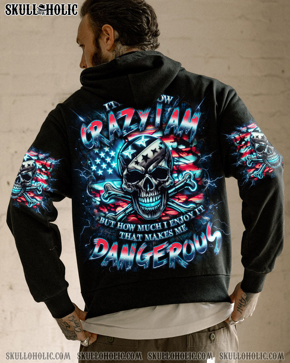 BLISSCORNERS IT'S NOT HOW CRAZY I AM  SKULL ALL OVER PRINT