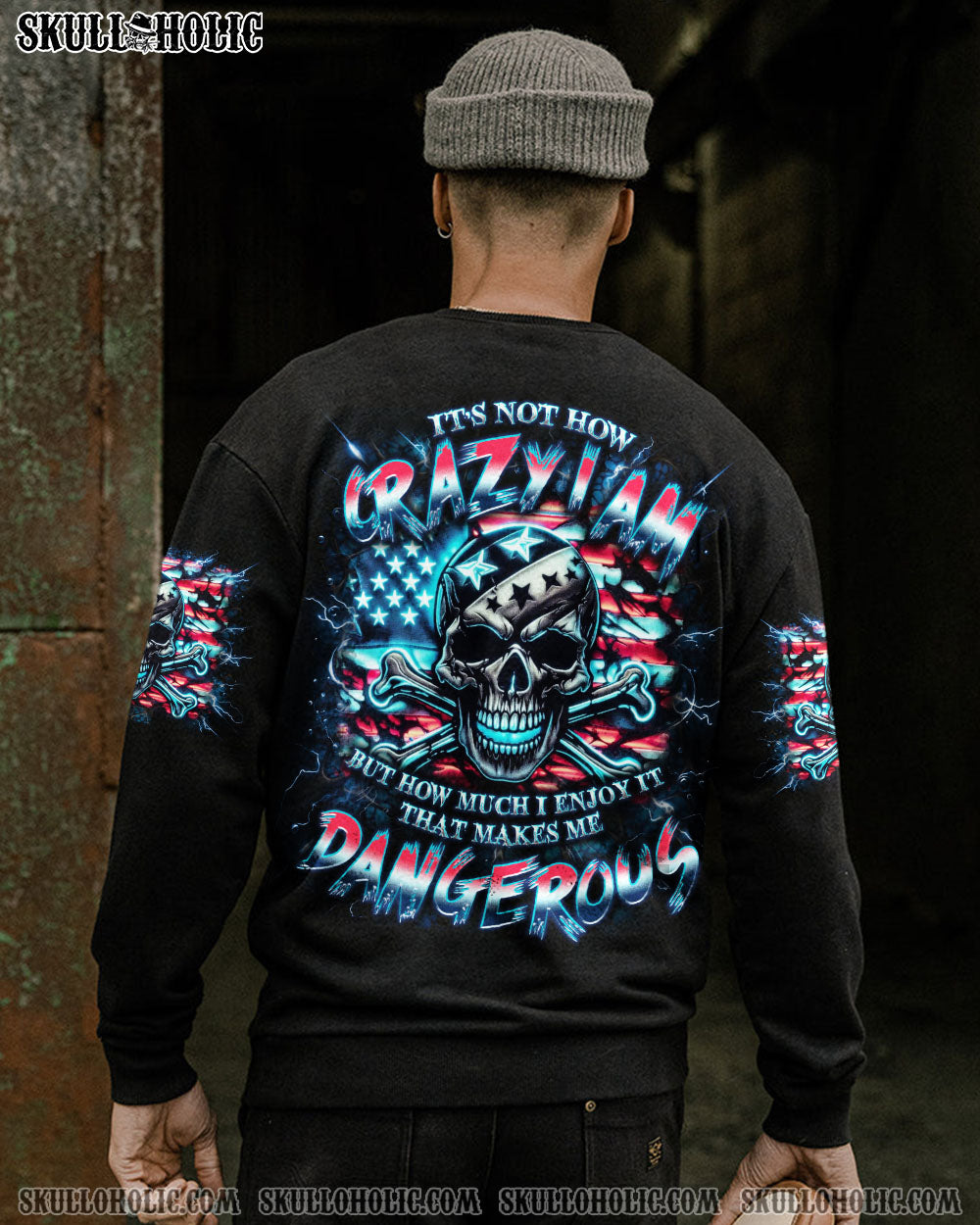 BLISSCORNERS IT'S NOT HOW CRAZY I AM  SKULL ALL OVER PRINT
