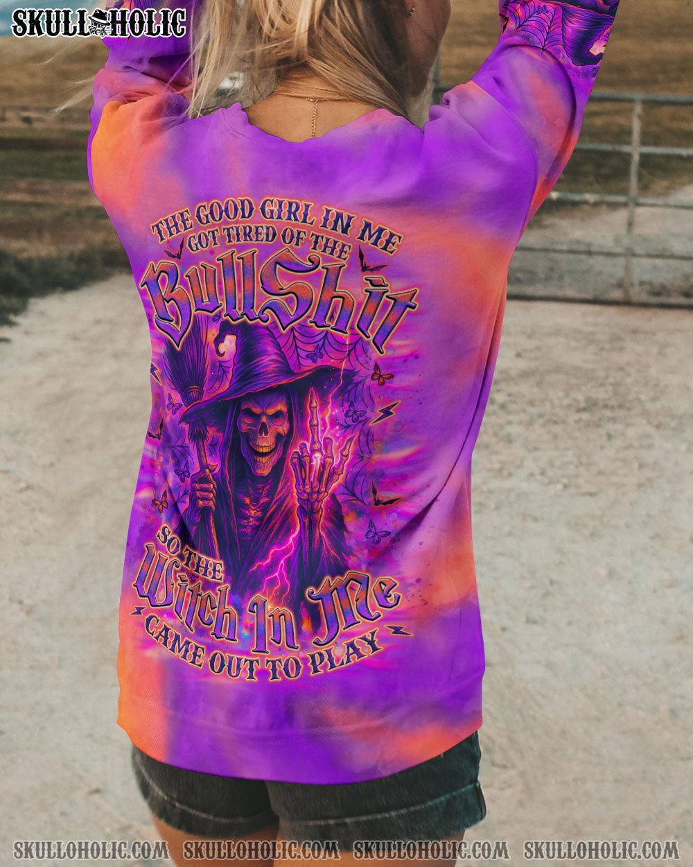 BLISSCORNERS THE GOOD GIRL IN ME SKULL HALLOWEEN ALL OVER PRINT