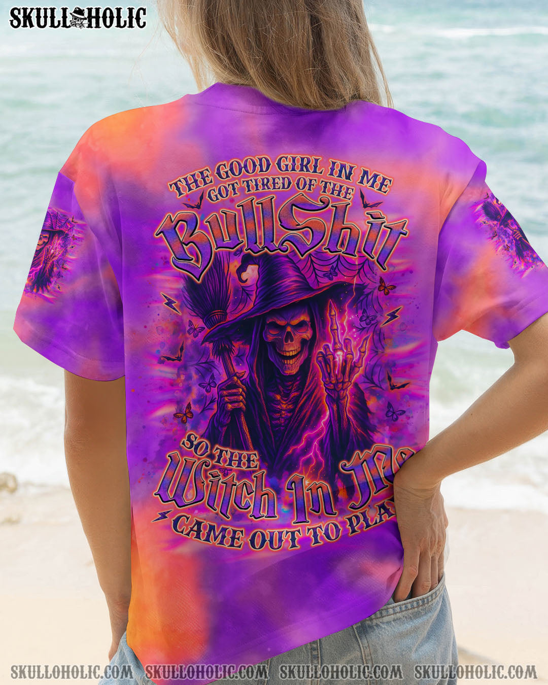 BLISSCORNERS THE GOOD GIRL IN ME SKULL HALLOWEEN ALL OVER PRINT