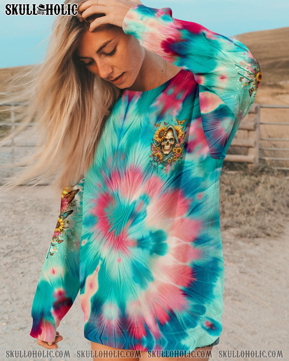 BLISSCORNERS I'M BLUNT BECAUSE GOD ROLLED ME TIE DYE ALL OVER PRINT