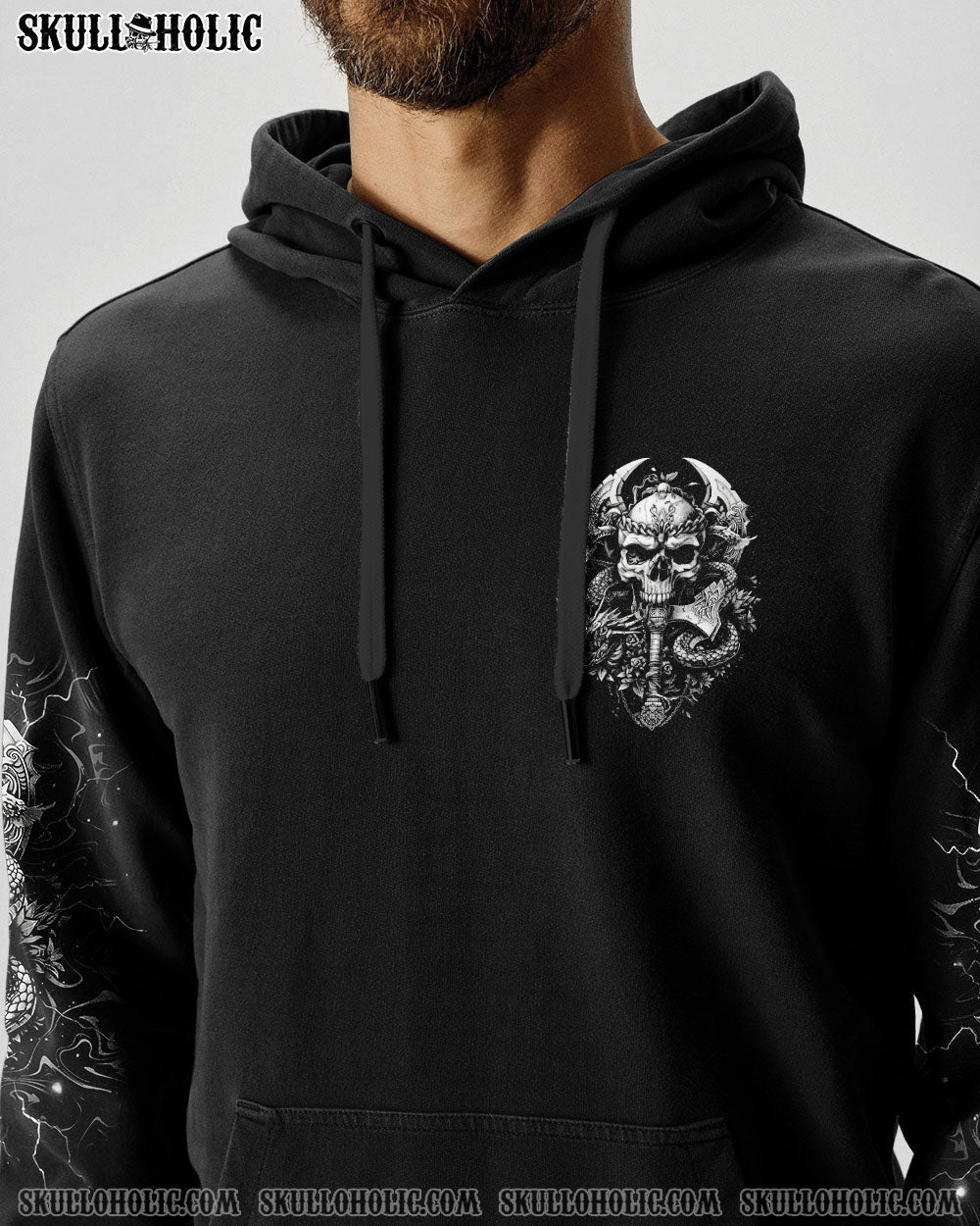 BLISSCORNERS HELLO DARKNESS MY OLD FRIEND AXE SKULL ALL OVER PRINT