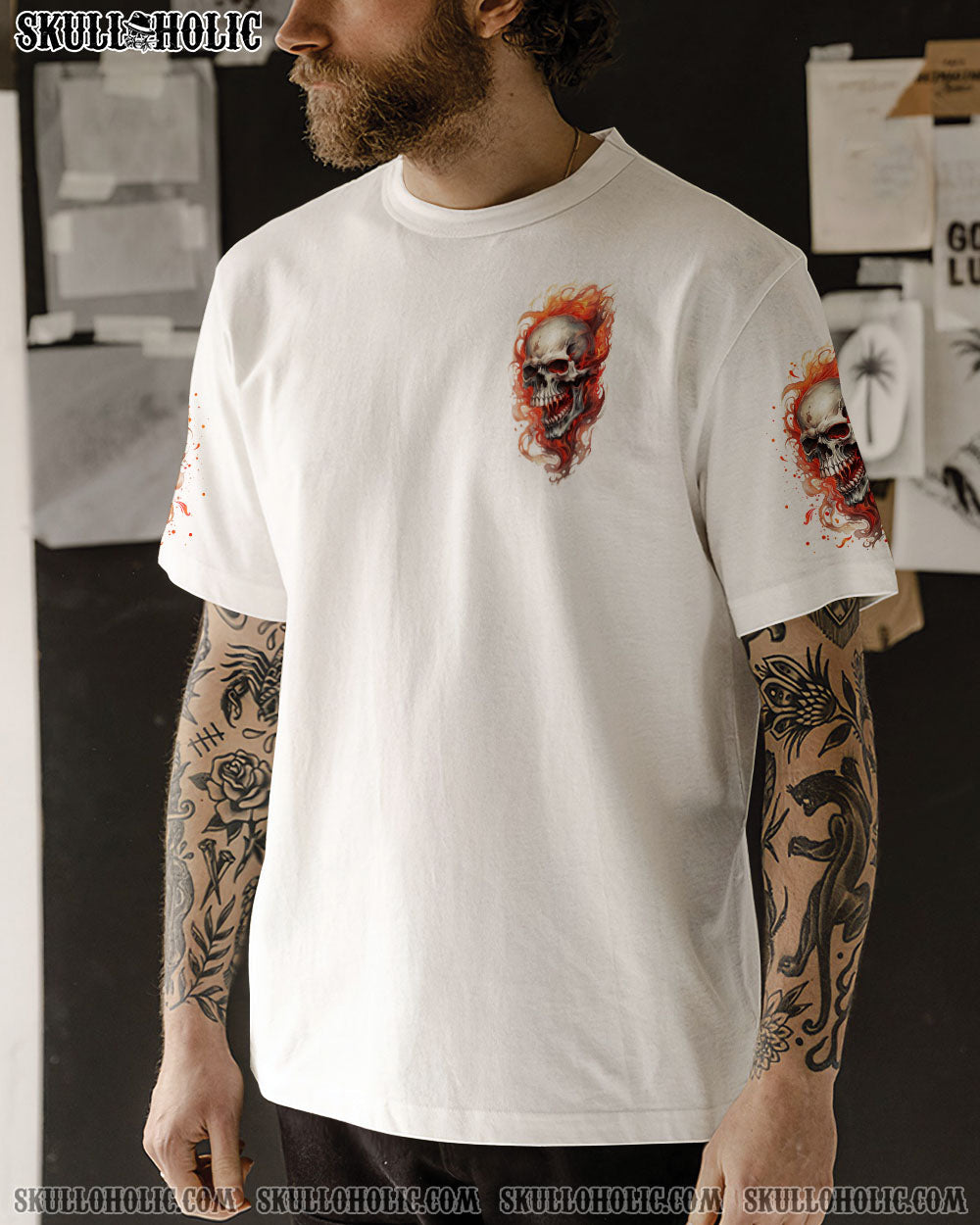 BLISSCORNERS ONE DAY I'M GONNA JUST SAY DEMON SKULL ALL OVER PRINT
