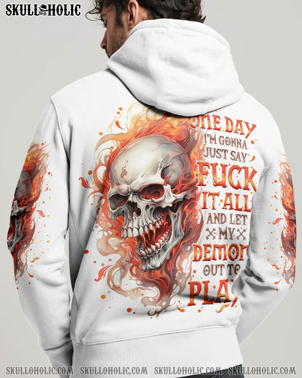 BLISSCORNERS ONE DAY I'M GONNA JUST SAY DEMON SKULL ALL OVER PRINT