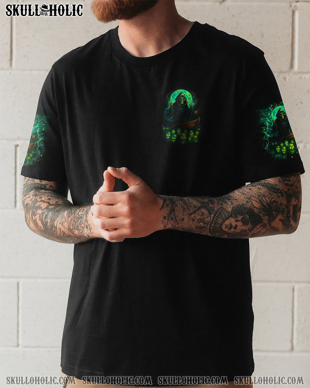 BLISSCORNERS ROW ROW ROW YOUR BOAT REAPER SKULL ALL OVER PRINT