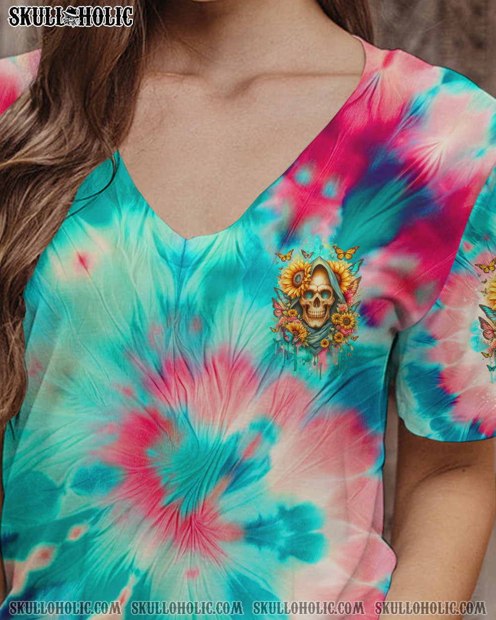 BLISSCORNERS SHE IS SUNSHINE SUNFLOWER REAPER TIE DYE ALL OVER PRINT