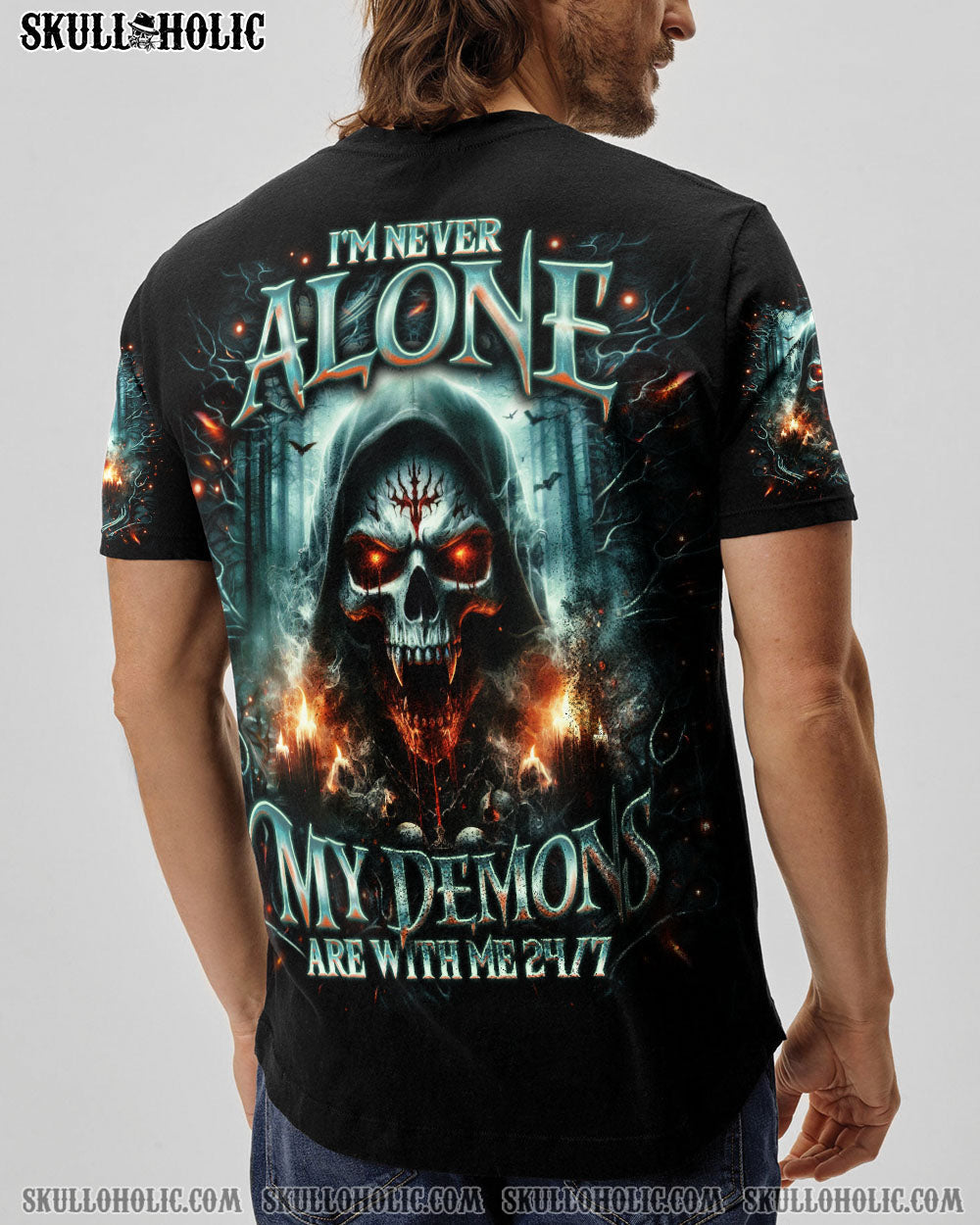 BLISSCORNERS I'M NEVER ALONE MY DEMONS ARE WITH ME 24/7 ALL OVER PRINT