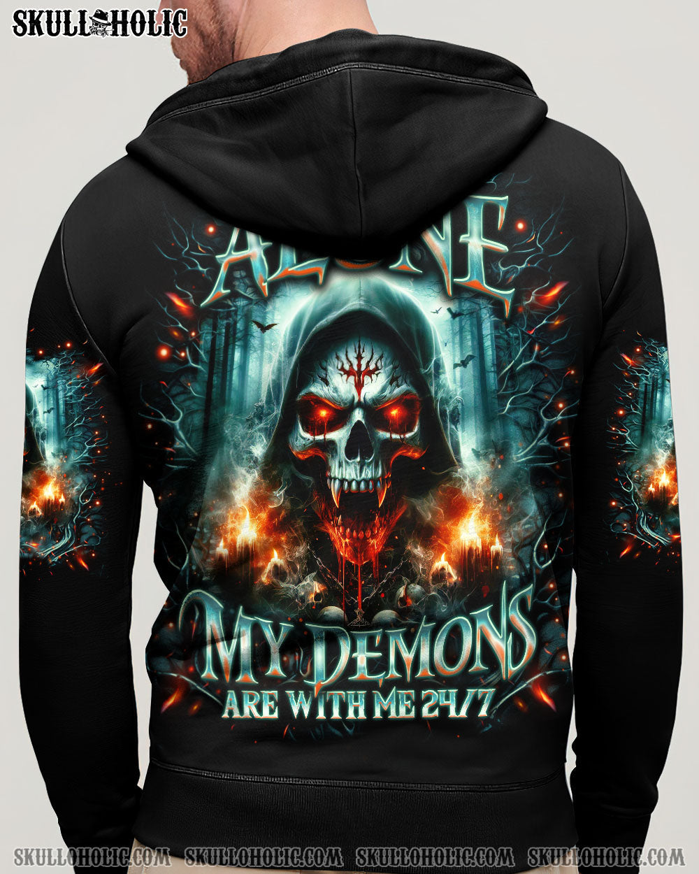 BLISSCORNERS I'M NEVER ALONE MY DEMONS ARE WITH ME 24/7 ALL OVER PRINT