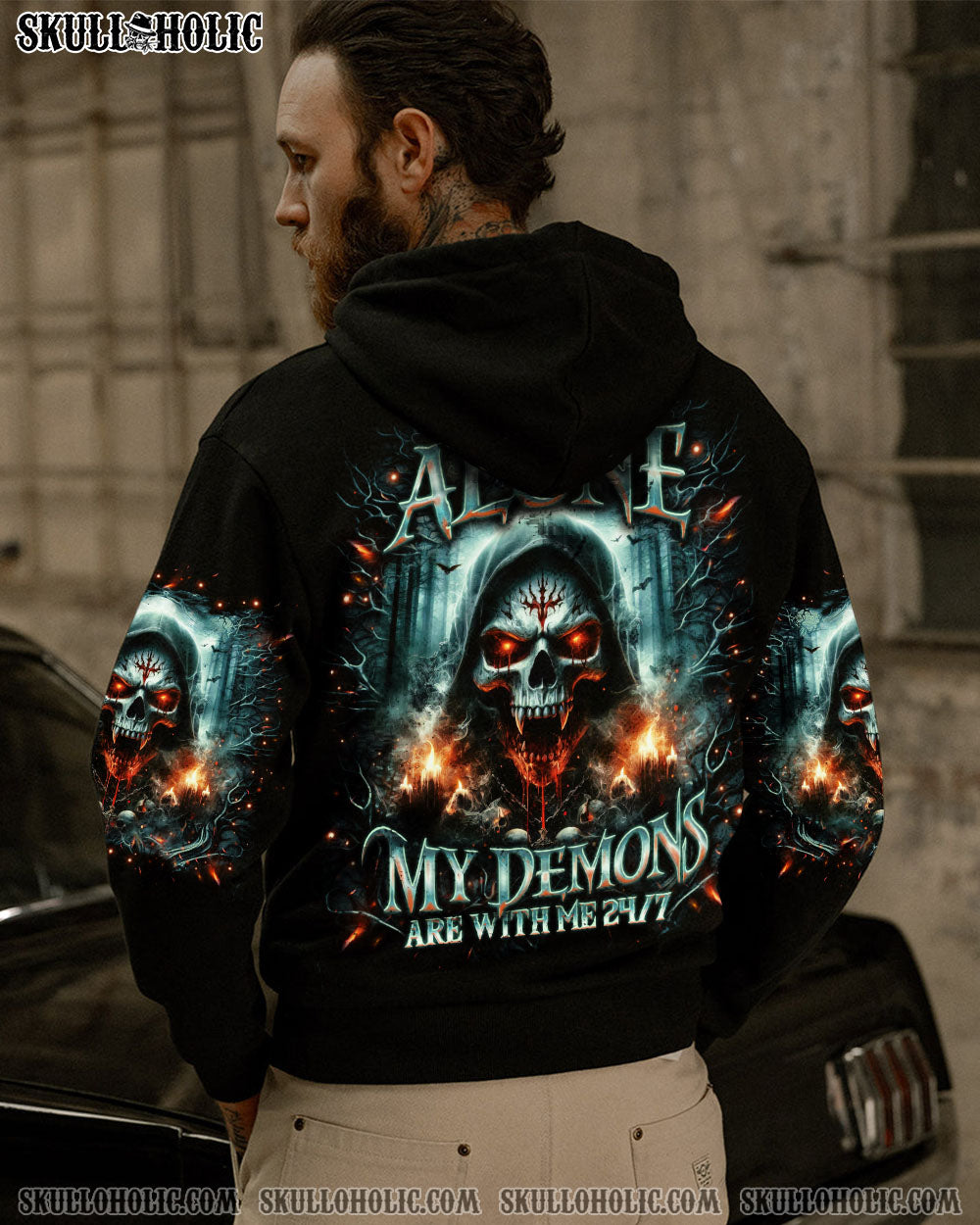 BLISSCORNERS I'M NEVER ALONE MY DEMONS ARE WITH ME 24/7 ALL OVER PRINT