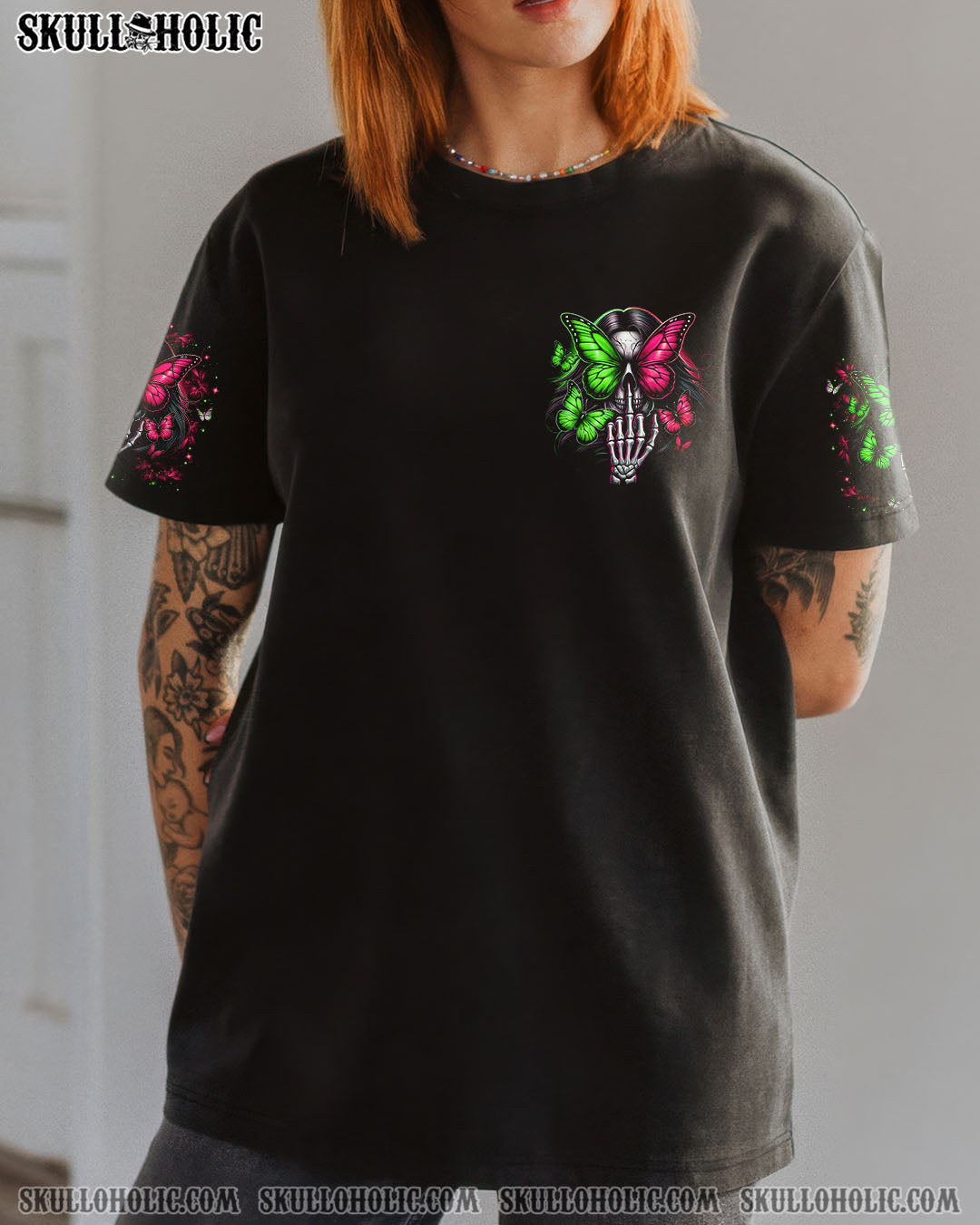 BLISSCORNERS FRESH OUT OF F BUTTERFLY SKULL LADY ALL OVER PRINT