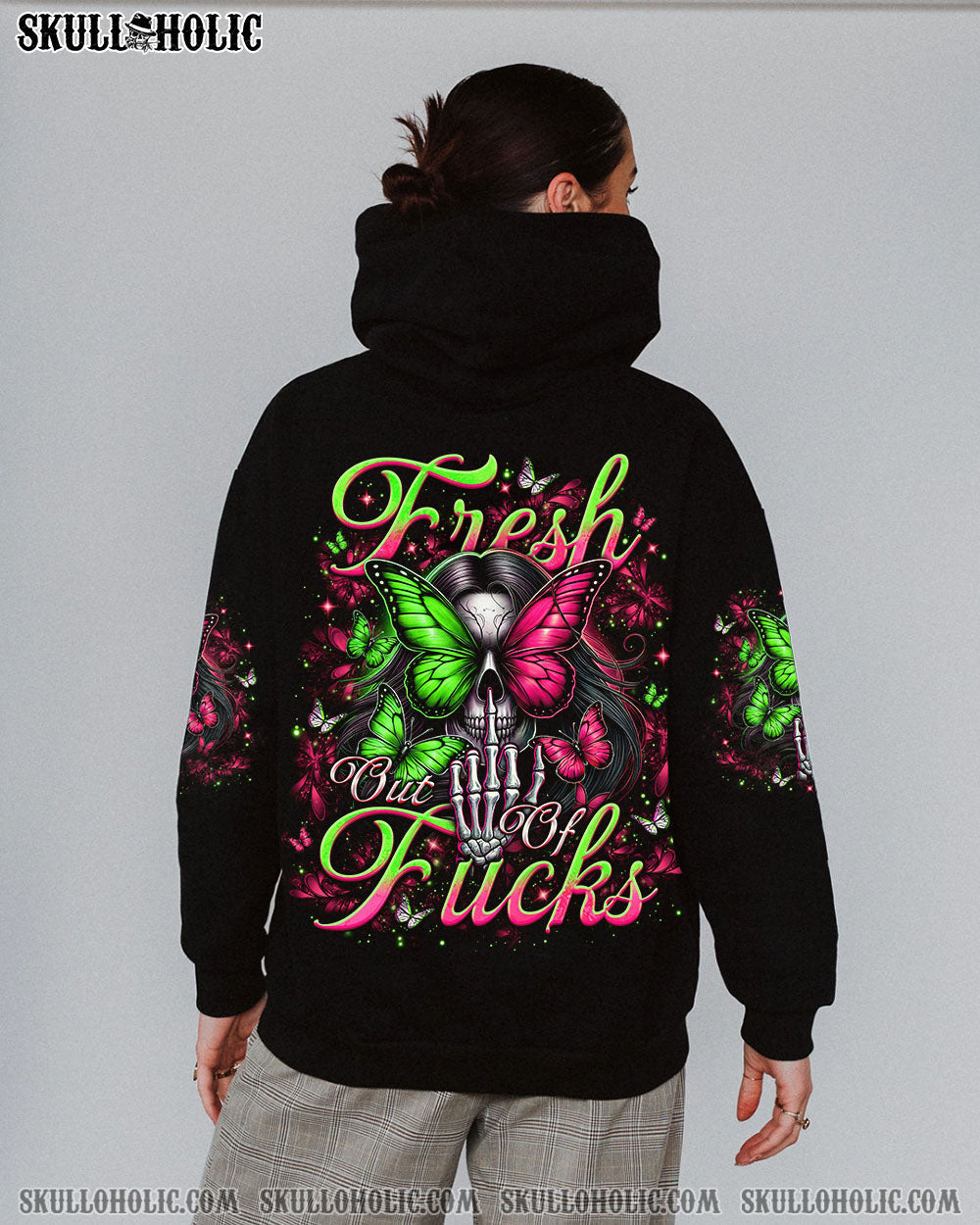BLISSCORNERS FRESH OUT OF F BUTTERFLY SKULL LADY ALL OVER PRINT