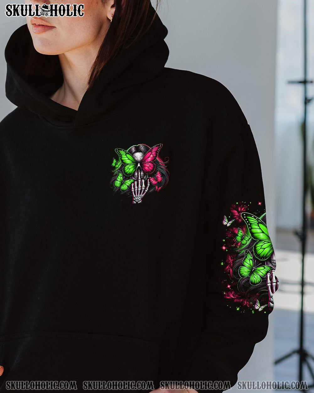 BLISSCORNERS FRESH OUT OF F BUTTERFLY SKULL LADY ALL OVER PRINT