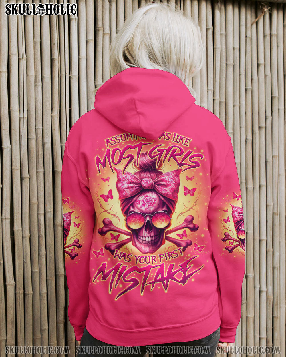 BLISSCORNERS I'M AN OLD WOMAN MESSY BUN SKULL ALL OVER PRINT