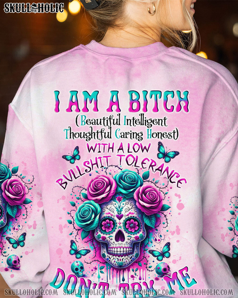 BLISSCORNERS I'M A B DON'T TRY ME SUGAR SKULL ALL OVER PRINT