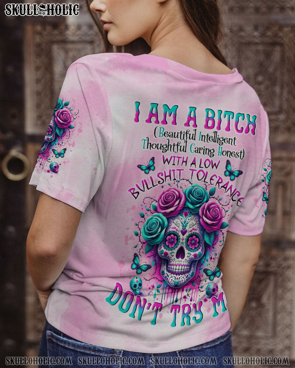 BLISSCORNERS I'M A B DON'T TRY ME SUGAR SKULL ALL OVER PRINT