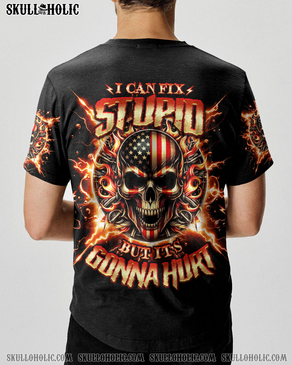 BLISSCORNERS I CAN FIX STUPID BUT IT'S GONNA HURT SKULL ALL OVER PRINT