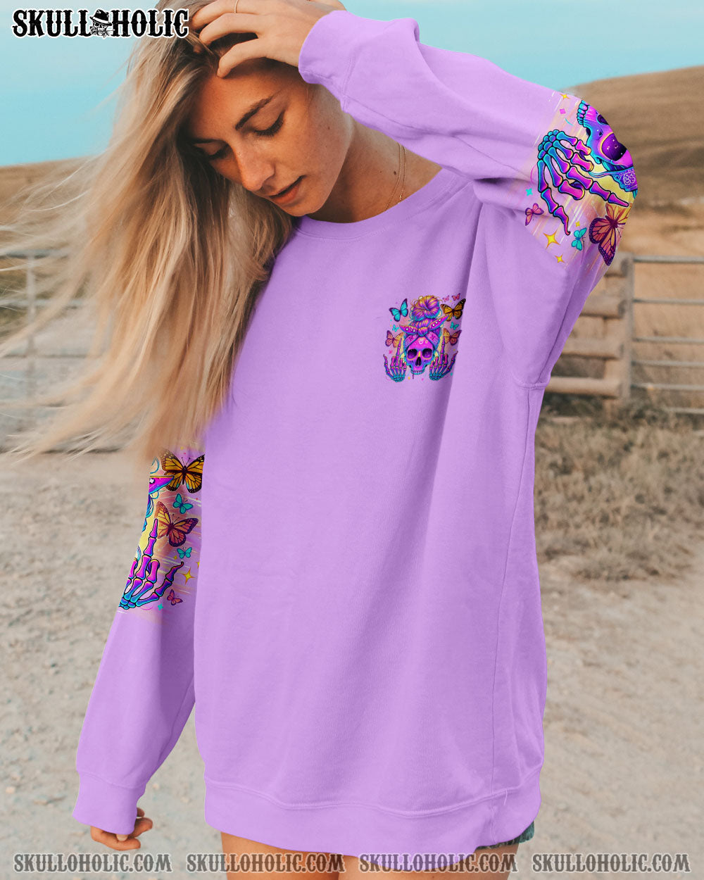 BLISSCORNERS THE GOOD GIRL IN ME SKULL MESSY BUN  ALL OVER PRINT