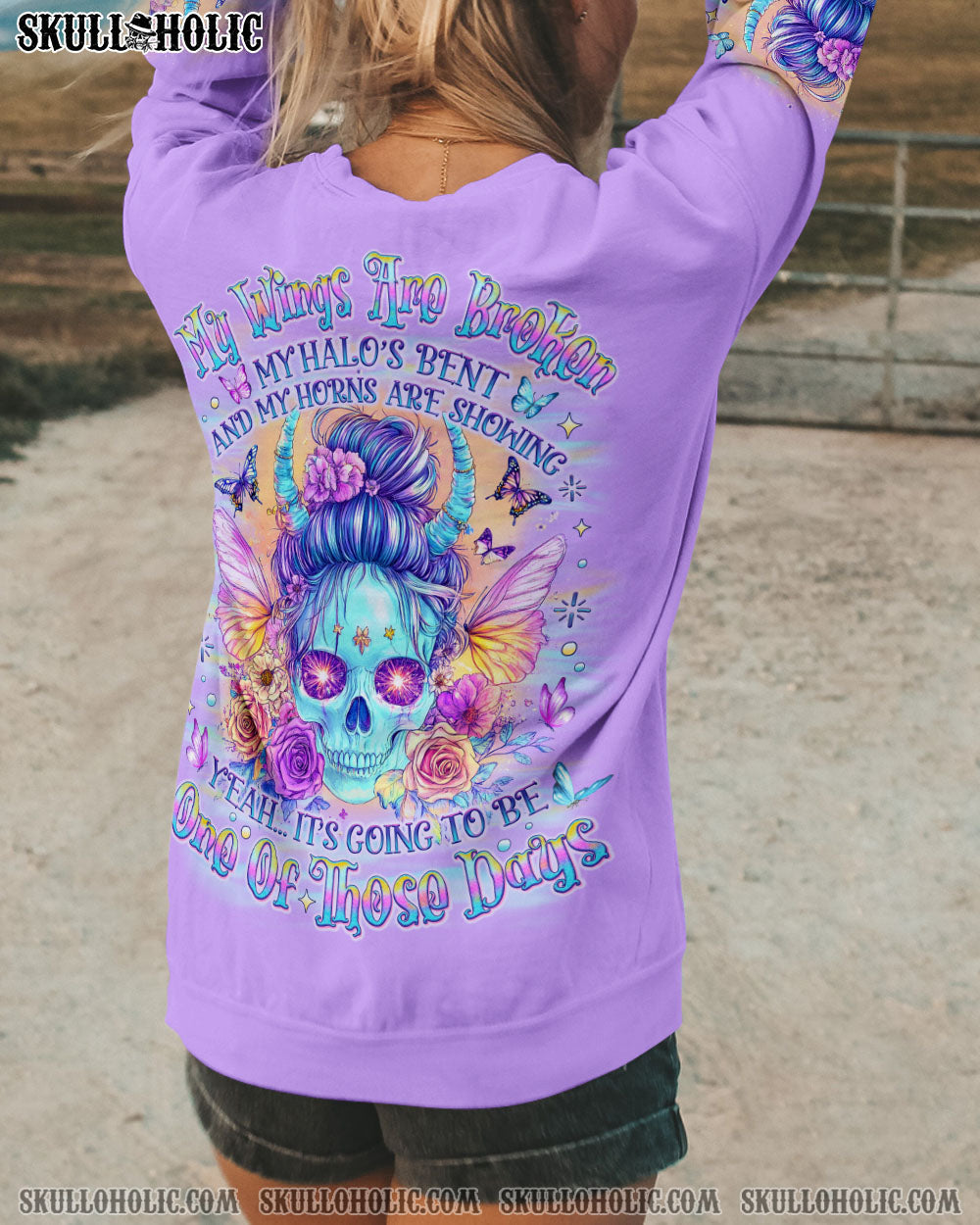 BLISSCORNERS YES I'M PRETTY SKULL MESSY BUN  ALL OVER PRINT