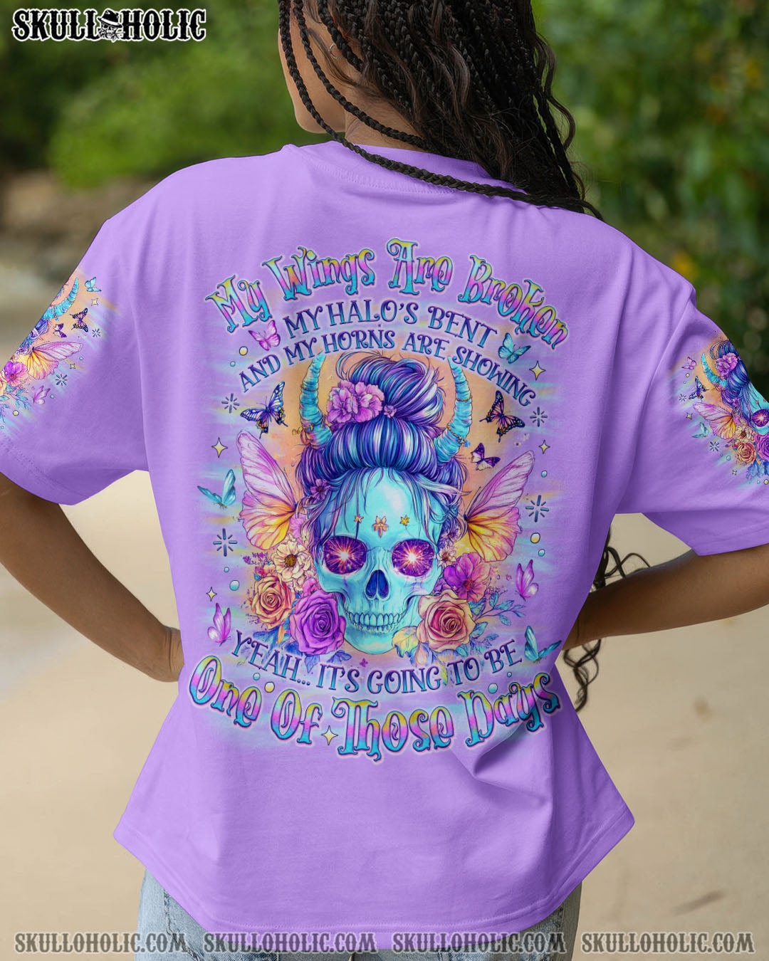 BLISSCORNERS YES I'M PRETTY SKULL MESSY BUN  ALL OVER PRINT