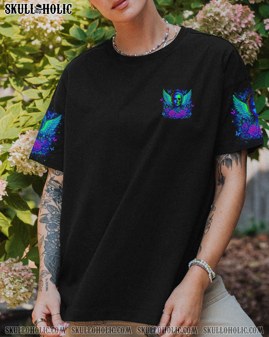 BLISSCORNERS I AM WHO I AM  SKULL MESSY BUN ALL OVER PRINT