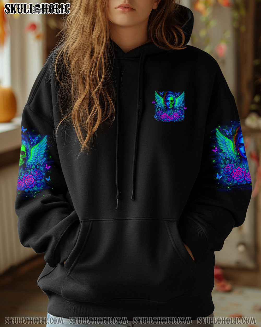 BLISSCORNERS I AM WHO I AM  SKULL MESSY BUN ALL OVER PRINT