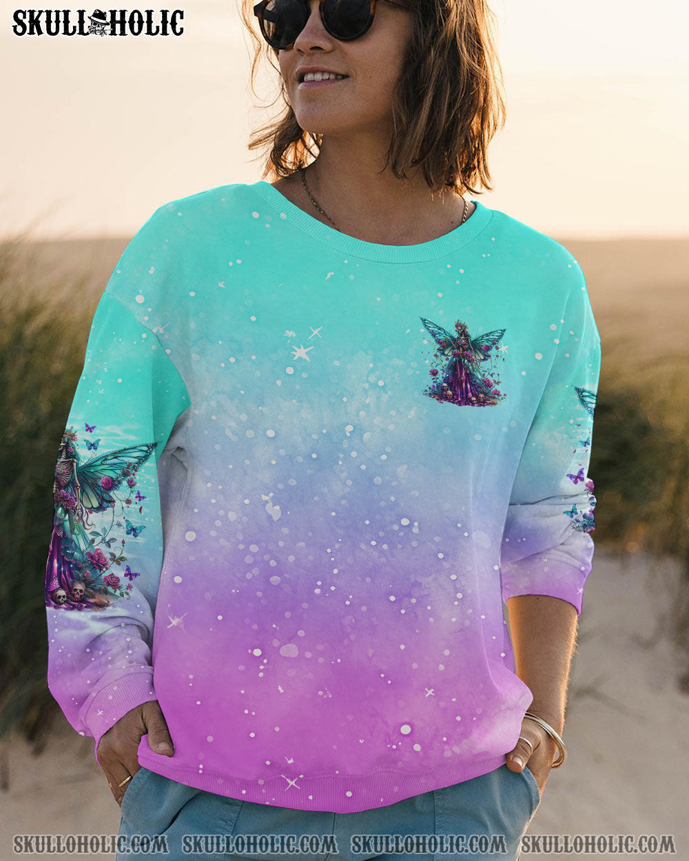 BLISSCORNERS KARMA FAIRY SKULL SKELETON ALL OVER PRINT