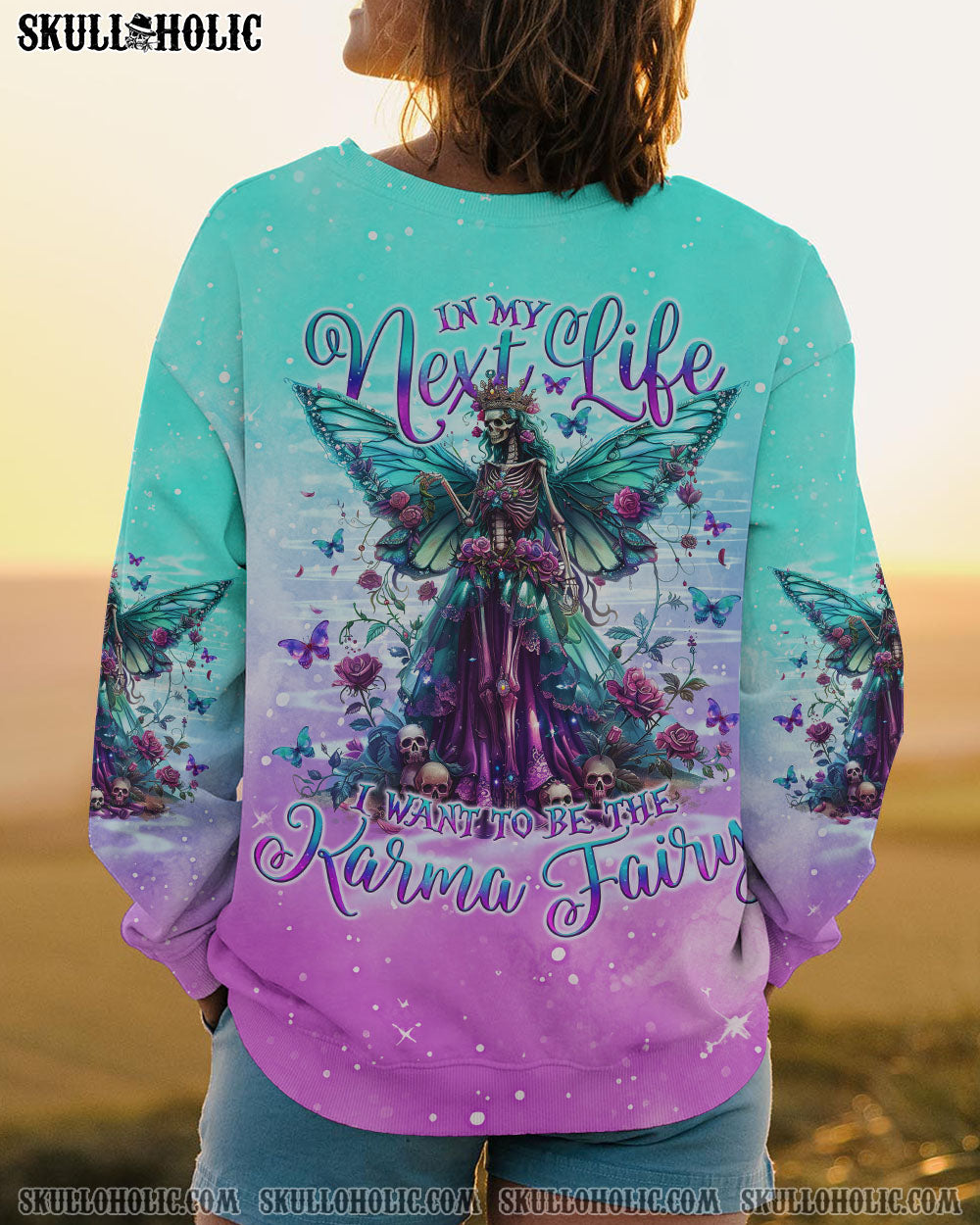 BLISSCORNERS KARMA FAIRY SKULL SKELETON ALL OVER PRINT