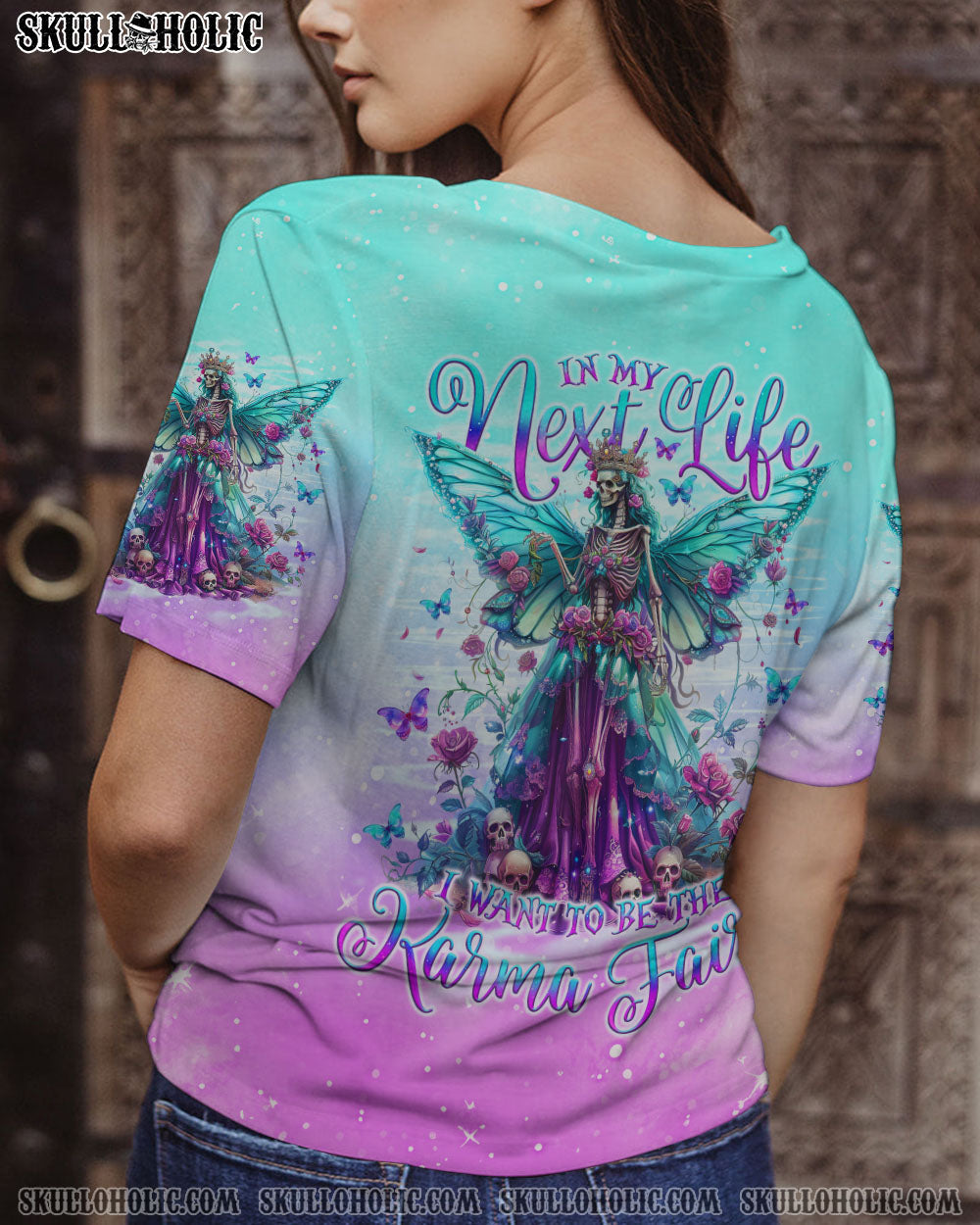 BLISSCORNERS KARMA FAIRY SKULL SKELETON ALL OVER PRINT